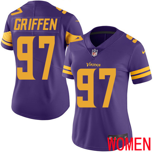Minnesota Vikings #97 Limited Everson Griffen Purple Nike NFL Women Jersey Rush Vapor Untouchable